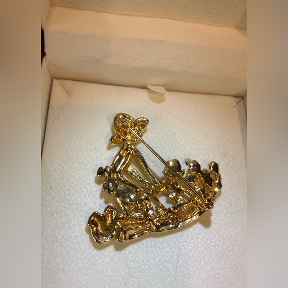 Vintage Gardener Brooch with Multicolor Stones - Picture 2 of 2